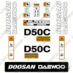 Fits Doosan Daewoo D50C-2 Decal Kit Forklift