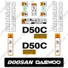 Image of Fits Doosan Daewoo D50C-2 Decal Kit Forklift
