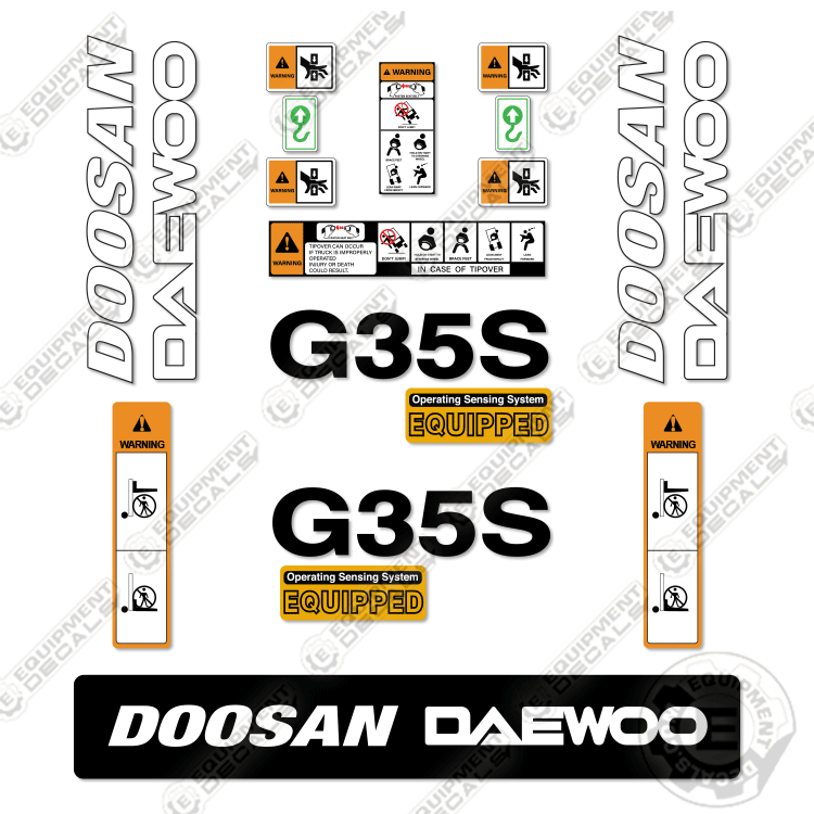 Fits Doosan Daewoo G35S-2 Decal Kit Forklift