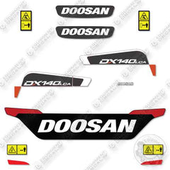 Fits Doosan DX140LCA-5  Decal Kit Excavator