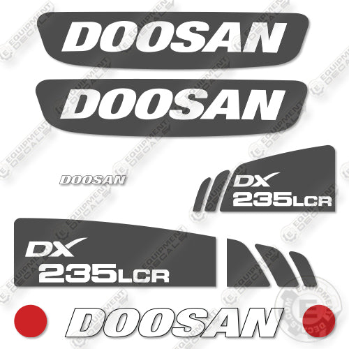 Doosan DX235LCR-3 Decal Kit Crawler Excavator- Aftermarket Kit - NOT GENUINE OEM