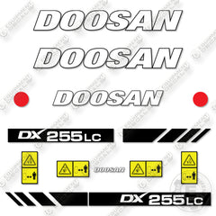 Fits Doosan DX255LC-1  Decal Kit Excavator
