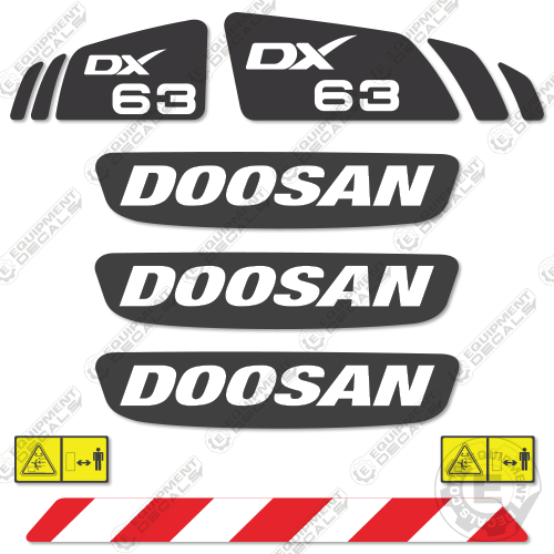 Fits Doosan DX63-3 Decal Kit Excavator – Equipment Decals