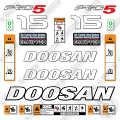 Fits Doosan G15E-5 Decal Kit Forklift