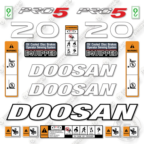 Doosan G20P-5 Decal Kit Forklift- Aftermarket Kit - NOT GENUINE OEM