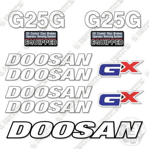 Forkift Lettering Fits Doosan G25G GX Decal Kit Forklift – Equipment Decals