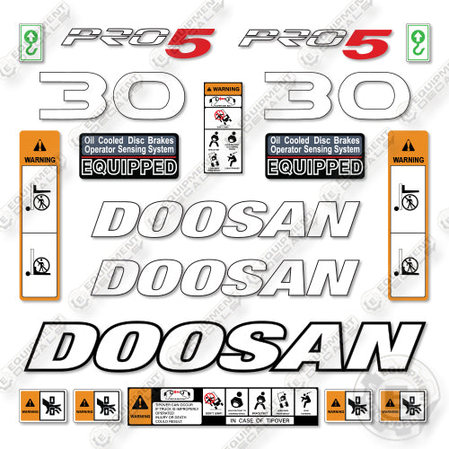Doosan G30P-5 Decal Kit Forklift- Aftermarket Kit - NOT GENUINE OEM