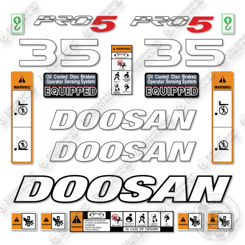 Doosan G35C-5 Decal Kit Forklift- Aftermarket Kit - NOT GENUINE OEM