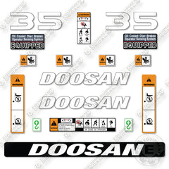 Fits Doosan G35C-7 Decal Kit Forklift