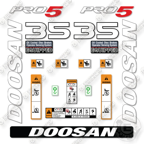 Doosan G35S-7 Decal Kit Forklift - Aftermarket Kit