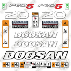 Fits Doosan GC20E-5 Decal Kit Forklift