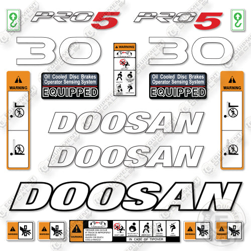 Doosan GC30E-5 Decal Kit Forklift- Aftermarket Kit - NOT GENUINE OEM