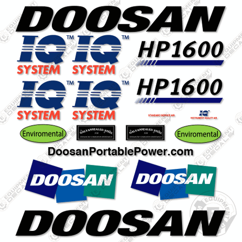 Fits Doosan HP1600 Decal Kit Compressor