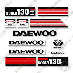 Doosan Solar 130-3 Decal Kit Crawler Excavator -  Aftermarket Kit