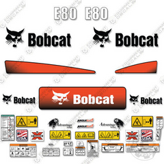 Fits Bobcat E80 Decal Kit Mini Excavator