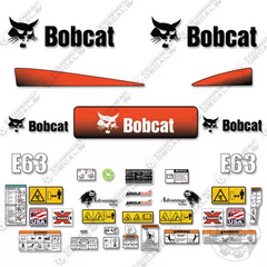 Fits Bobcat E63 Mini Excavator Decal Kit