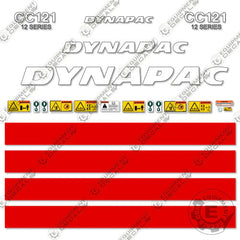 Fits Dynapac CC121 Decal Kit Roller (12 Series)