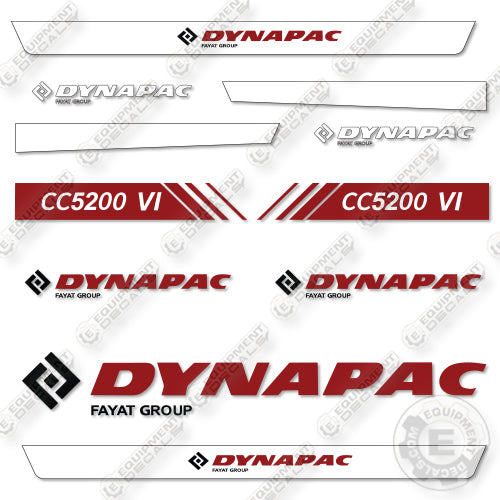 Fits Dynapac CC5200 VI Decal Kit Drum Roller