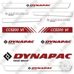 Fits Dynapac CC5200 VI Decal Kit Drum Roller