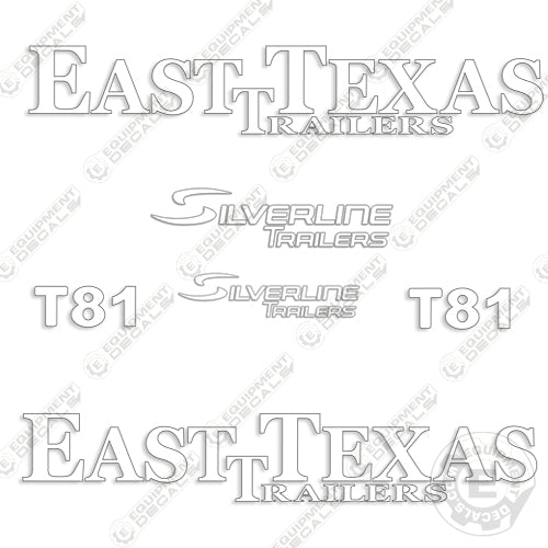 Fits East Texas Trailers T81 Decal Kit – Equipment Decals
