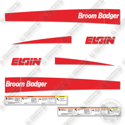 Fits Elgin Broom Badger Decal Kit Street Sweeper - Style 2!