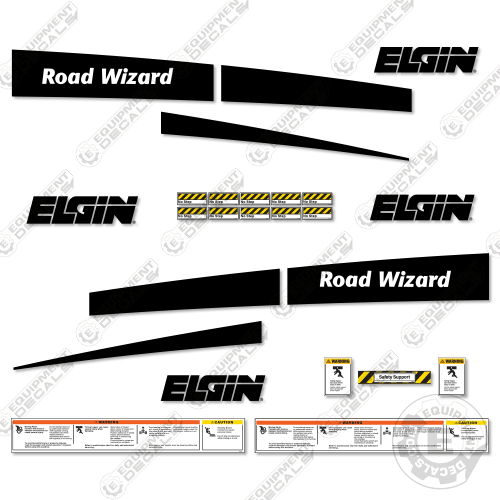 Fits Elgin Road Wizard Decal Kit Vacuum Sweeper - CUSTOM BLACK