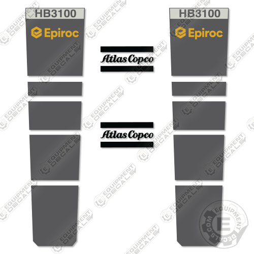 Fits Epiroc HB3100 Decal Kit Hammer