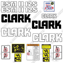 Fits Clark ESMII-12S Forklift Decal Kit
