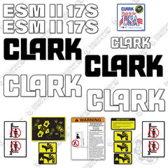 Fits Clark ESMII-17S Forklift Decal Kit