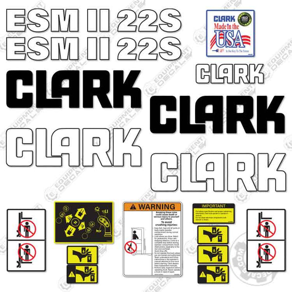 Fits Clark ESMII-22S Forklift Decal Kit – Equipment Decals