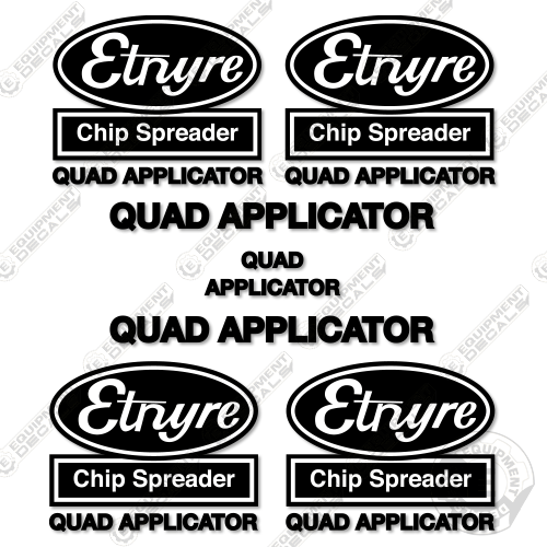 Fits Etnyre Chip Spreader Quad Applicator Decal Kit
