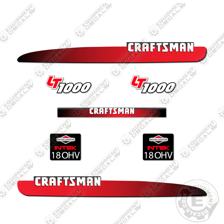 Fits Craftsman LT1000 Decal Kit Mower