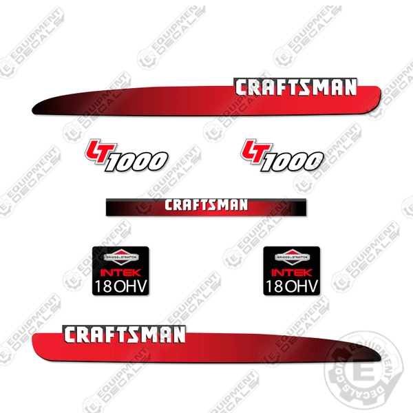 Fits Craftsman LT1000 Decal Kit Mower – Equipment Decals
