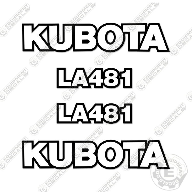 Fits Kubota LA481 Decal Kit Frontend Loader Attachment