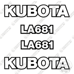 Fits Kubota LA681 Decal Kit Frontend Loader Attachment