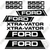 Image of Fits Ford 555C Decal Kit Backhoe Loader - Style 2