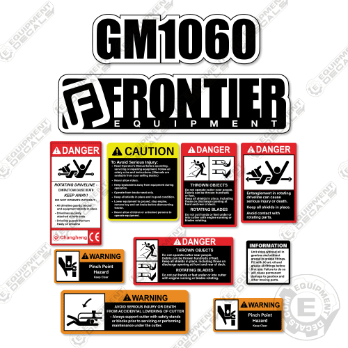 Fits Frontier GM1060 Decal Kit Finish Mower