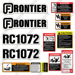 Fits Frontier RC1072 Decal Kit Tractor Rotary Cutter