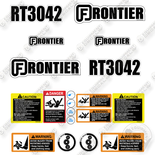 Fits Frontier RT3042 Decal Kit Tiller
