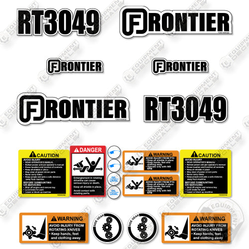 Fits Frontier RT3049 Decal Kit Tiller