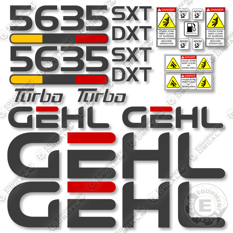 Fits GEHL 5635 Decal Kit Skid Steer