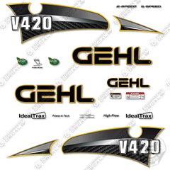 Fits GEHL V420 Decal Kit Skid Steer Vertical Lift