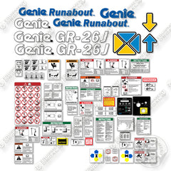 Genie GR26J Decal Kit ( from grj10-101 to grj16l-1999) Vertical Mast Lift - Aftermarket Kit
