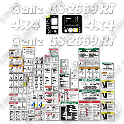 Fits Genie GS-2669-RT (GS69F-10500 and up) Decal Kit Scissor Lift