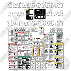 Fits Genie GS-3369 RT (GS6911-101 to GS6916-7896) Decal Kit Scissor Lift