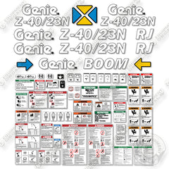 Genie Z40 23N RJ Decal Kit Articulated Boom Lift - (SN: Z40NN-4500 to 4915) - Aftermarket Kit