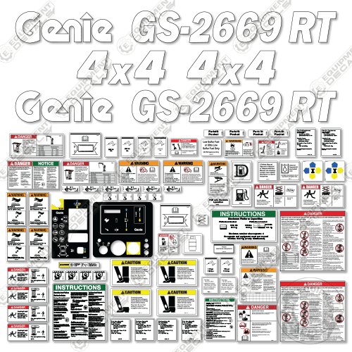 Fits Genie GS-2669 RT Decal Kit Scissor Lift (GS6911-101 to GS6916-7896)