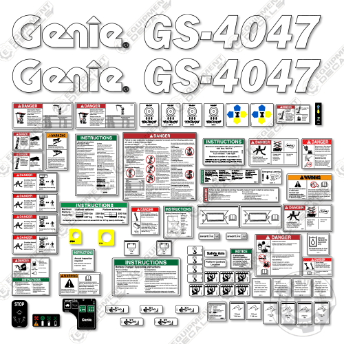 Fits Genie GS-4047 Decal Kit Scissor Lift (GS47P-1000 to PRESENT)