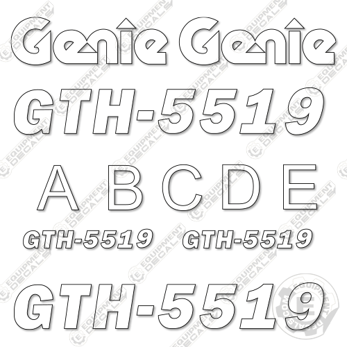 Fits Genie GTH 5519 Decal Kit Telescopic Forklift - WHITE CUT ONLY!