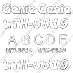 Fits Genie GTH 5519 Decal Kit Telescopic Forklift - WHITE CUT ONLY!